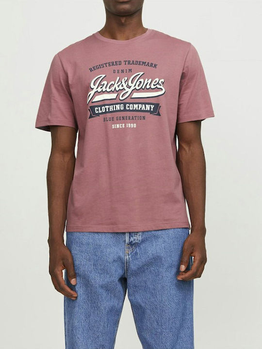 Jack & Jones Men's Short Sleeve T-shirt Pink