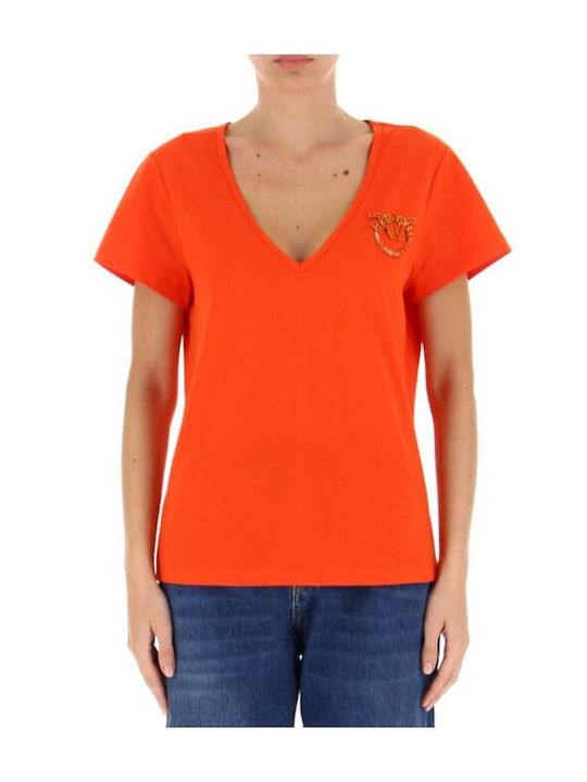 Pinko Birds Damen T-shirt Orange