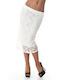 LX Fashion Midi Skirt in White color