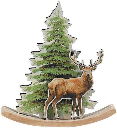 Christmas Decorative Wood Tree 16cm Green