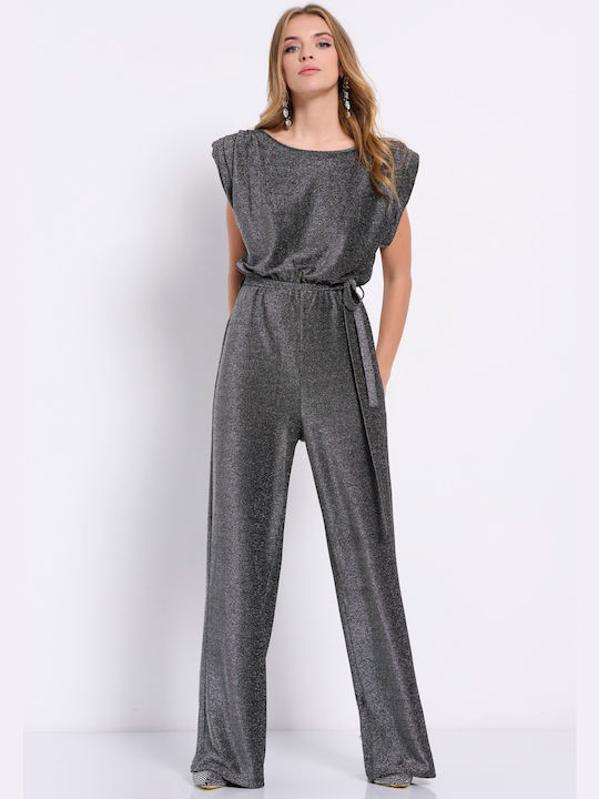 Funky Buddha Women's Short-sleeved One-piece Suit Gray