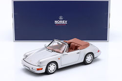 Norev Porsche Porsche 911 Carrera 2 Cabriolet 1990 Silver Figurină de Modelism Mașină la Scară 1:18