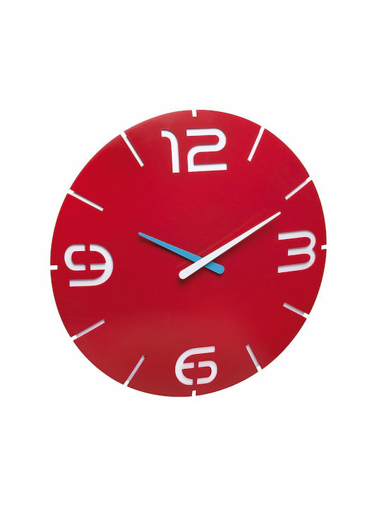 TFA Clock Ρολόι Τοίχου Πλαστικό Κόκκινο Ø35cm