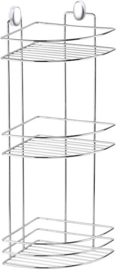 Metalife Ъглов Стенен Рафт за баня Метален 18x18x50см Синя