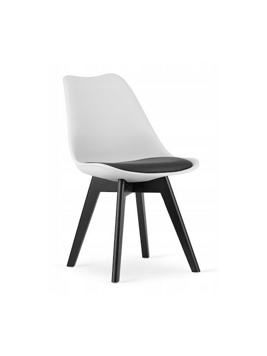 Mark Kitchen Polypropylene Chair Black and White 49x43x82cm