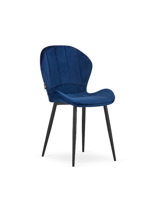 Terni Dining Room Velvet Chair Blue 50x62x86cm