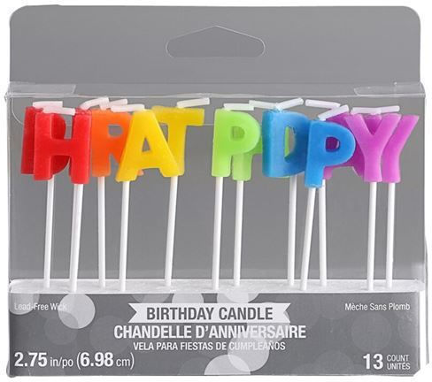 Creative Converting Κεράκι Γενεθλίων Happy Birthday Πολύχρωμο 13τμχ 347175
