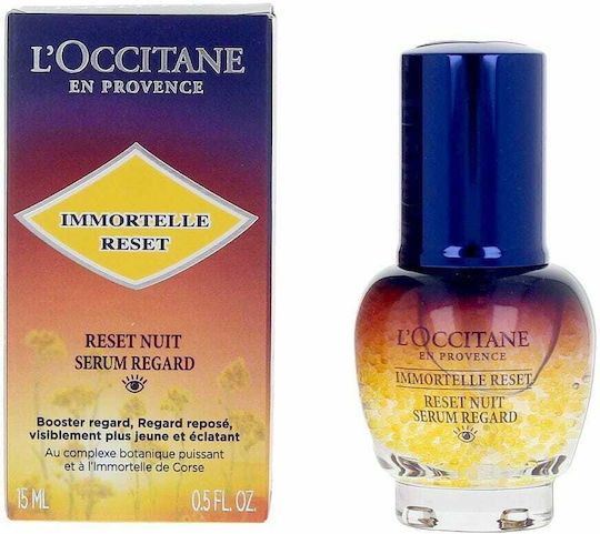 L'Occitane Immortelle Reset Reset Nuit Feuchtigkeitsspendend & Anti-Aging Serum Augen für Dunkle Augenringe & Tränensäcke 15ml
