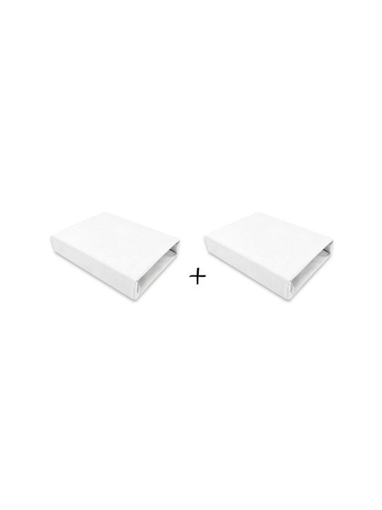 Qmini Seturi de cearșafuri pentru bebeluși Pentru Cradle Bumbac cu Cauciuc Albe 50x90buc 2buc