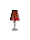 Mario Luca Giusti Lampada Table Lamp with Red Shade and Transparent Base