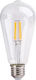 Evivak LED-Lampe 8W für Fassung E27 und Form ST64 Warmes Weiß Dimmbar