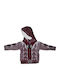 Kids Cardigan Knitted with Hood Red