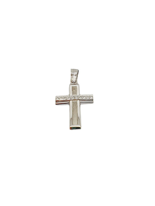 Mentzos White Gold Cross 14K Code