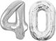 Balloon Jumbo Number Silver 100cm