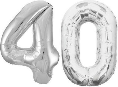 Balloon Jumbo Number Silver 100cm