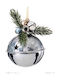 Hanging Hanging Bell Ornament Metallic Silver