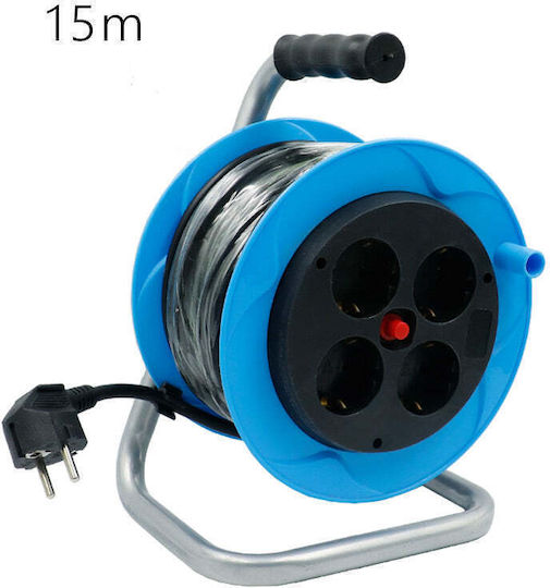 4 Plätze mit Kabel 15m Blau