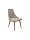 Lux Dining Room Fabric Chair Taupe 47x44x90cm