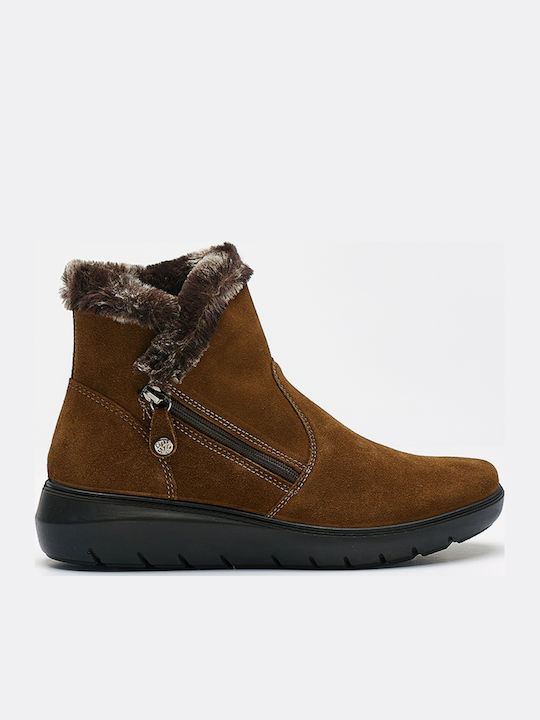 Imac Leather Women's Ankle Boots Platform & Fur...