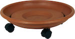 Sic Plast 10161125901 Round Plate Pot Wheeled Terracotta 25x25cm