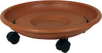 Sic Plast 10161128902 Round Plate Pot Wheeled Terracotta 28x28cm