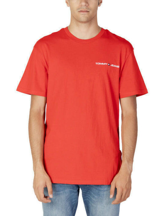 Tommy Hilfiger Ανδρικό T-shirt Κοντομάνικο Κόκκινο