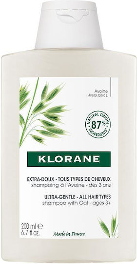 Klorane Oat Milk Σαμπουάν Λάμψης για Όλους τους Τύπους Μαλλιών 200ml