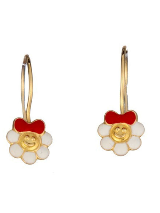 Papoulidis Jewellery Kinderohrringe Anhänger Blumen 14K