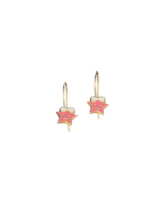 Papoulidis Jewellery Kids Earrings Pendants Stars made of Gold 9K