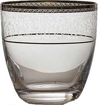 Bohemia Elisabeth Platin Set of Glasses Whiskey made of Crystal in Silver Color 300ml 6pcs