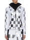 Women's Short Sports Softshell Jacket Waterproof and Windproof for Winter White