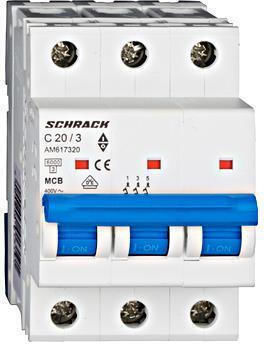 Schrack Automatic Circuit Breaker 20A Triple-pole AC 196-010600320