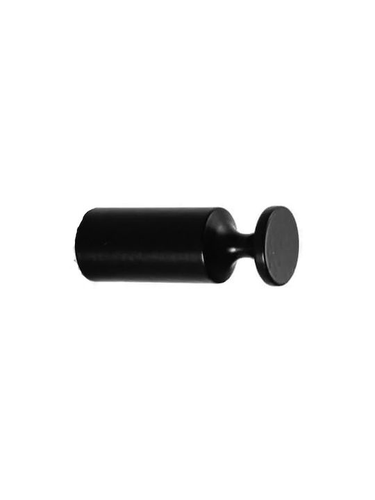 Kapitan Άγκιστρο Μπάνιου Μονό με Βίδες ​1.6x1.6cm Inox Μαύρο