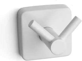 Kapitan Άγκιστρο Μπάνιου Μονό με Βίδες ​5.5x5.5cm Inox Λευκό