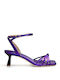 Gold&Rouge Leather Women's Sandals Purple