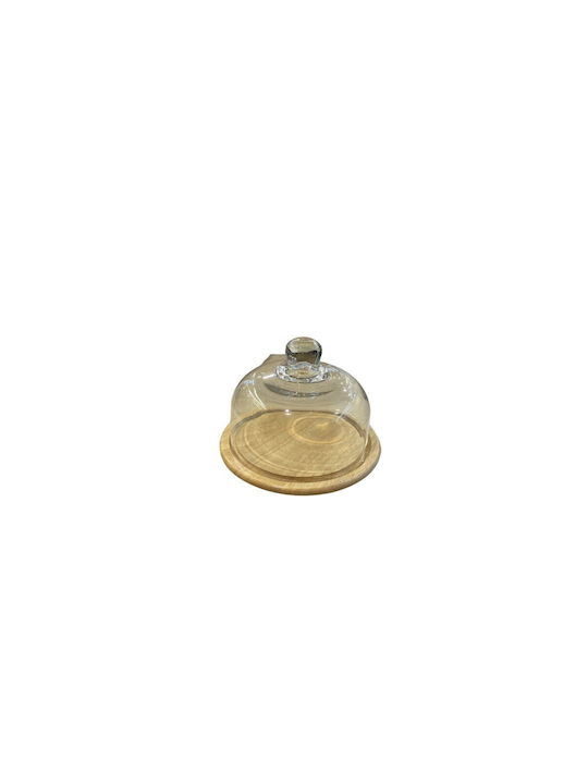 Lampiris Interiors General Use Vase with Lid Wooden Transparent 13x18cm 1 Pieces