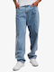 Men's Jeans Pants with Relaxed Baggy Fit Vintage Mid Blue