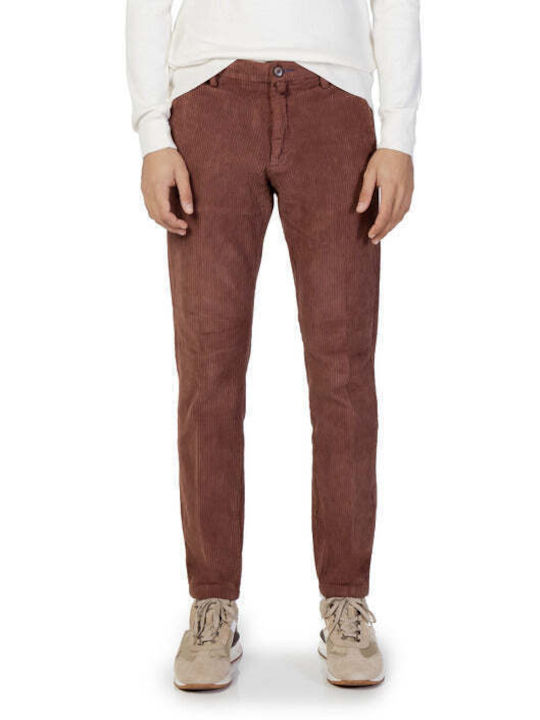 Borghese Men's Trousers Elastic Brown