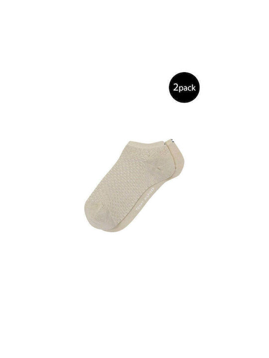 Tommy Hilfiger Едноцветни чорапи Бежов 1 опаковки