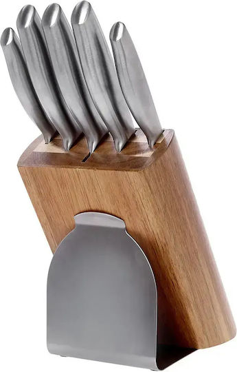 Cryspo Trio Block Hollow Knife Set with Stainless Steel Base 6 Pieces