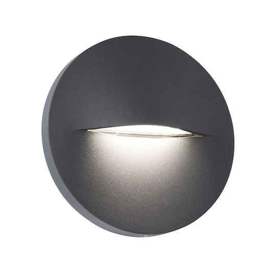 Viokef Round Vita Wandmontierte Außenbeleuchtung LED IP65 3W mit Warmweißem Licht