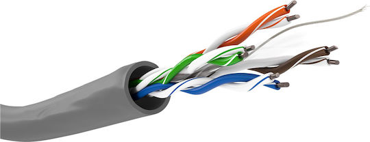 Goobay U/UTP Cat.6 (Gigabit) Καλώδιο Δικτύου Ethernet χωρίς ακροδέκτες 100m Γκρι