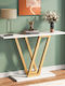 Wirmo Wooden Console White Marble Gold L110xW30xH80cm