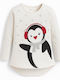 Παιδική Μπλούζα Μακρυμάνικη Λευκή Penguin
