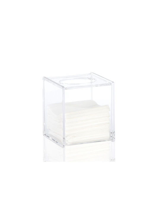 Andrea House Държач за кърпички Пластмасова Прозрачна 13x15x13см BA10068