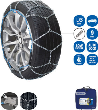 Veriga Pro Compact 9-080 Αντιολισθητικές Αλυσίδες Επιβατικού Αυτοκινήτου 2τμχ