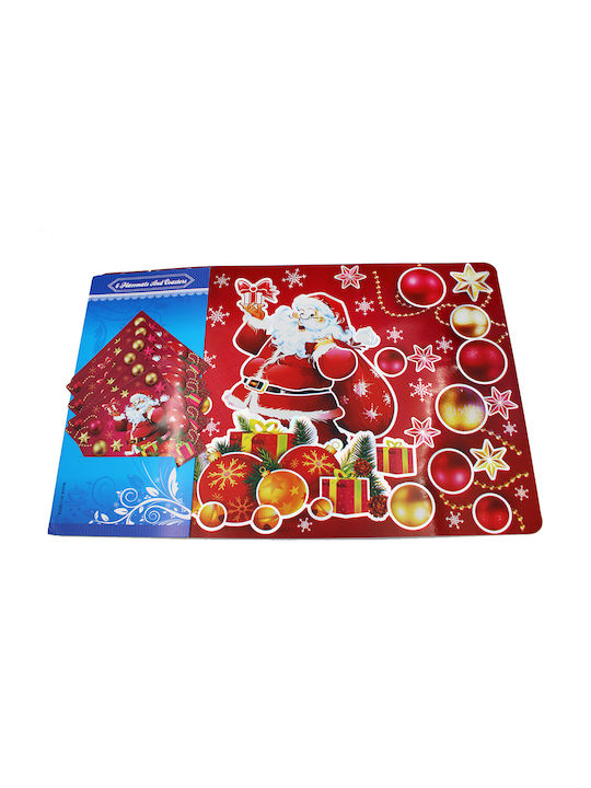 Set Weihnachts- Platzdeckchen Rot 12Stück