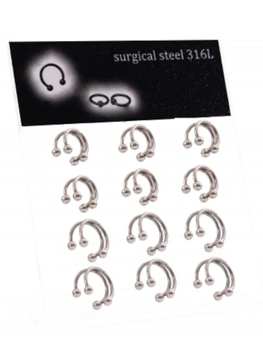 Ro-Ro Accessories Horseshoe Bar Piercing Earring Made of Silver Steel
