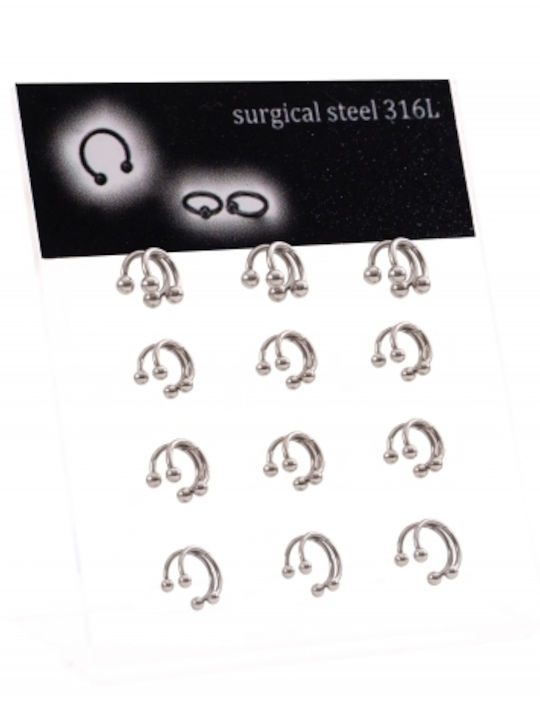 Ro-Ro Accessories Horseshoe Bar Piercing Earring Made of Silver Steel