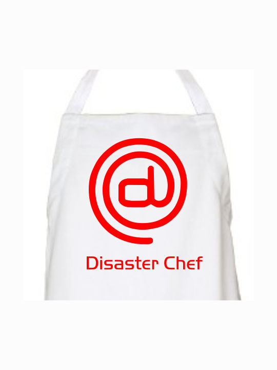 Престилка за готвене Disaster Chef - бяла